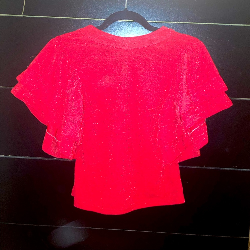 Women’s red sparkle blouse small - $15